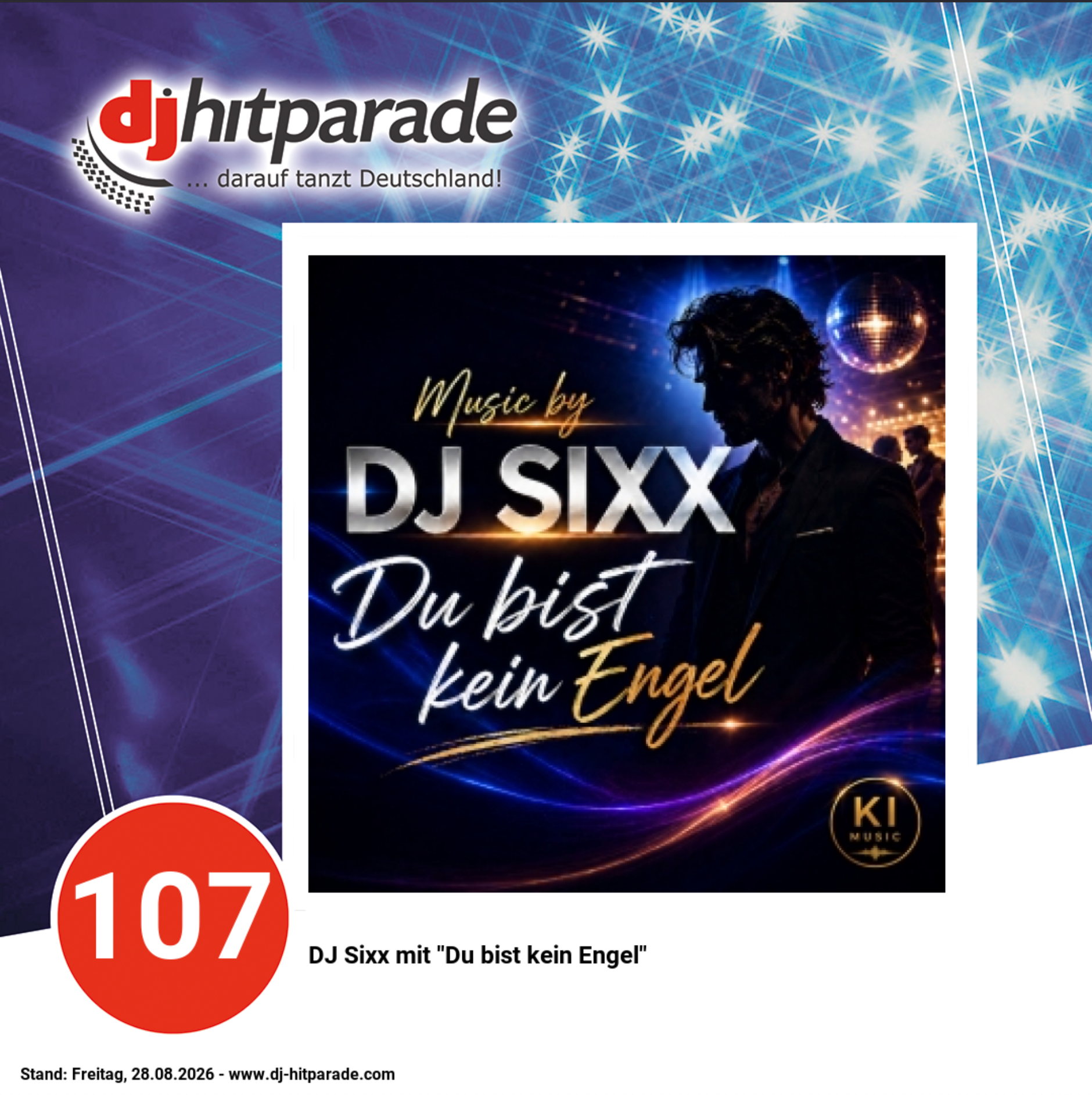 DJ SIXX – Du bist kein Engel – Platz 107 in der DJ Hitparade Deutschland