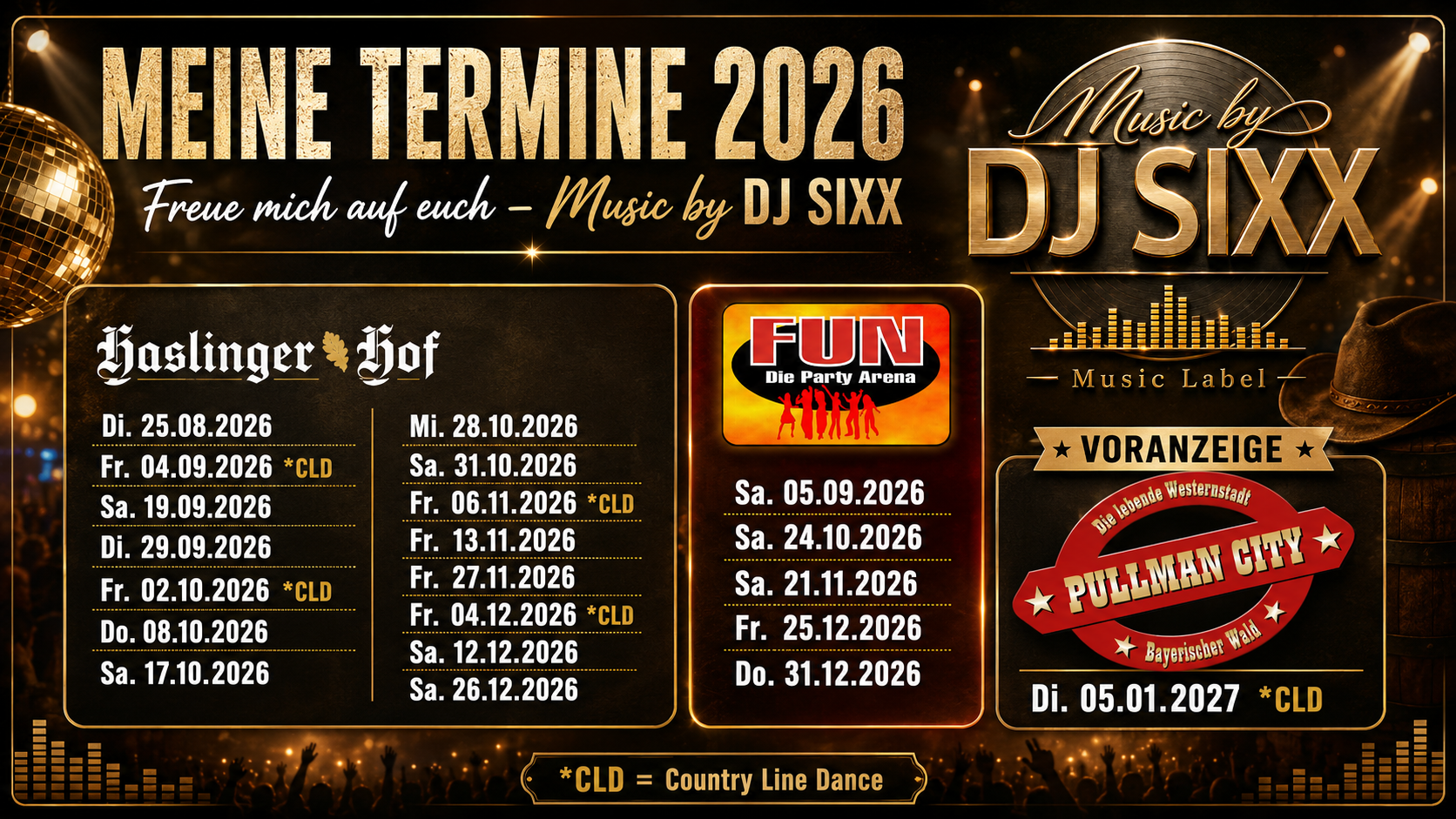 DJ SIXX – Meine Termine 2026
